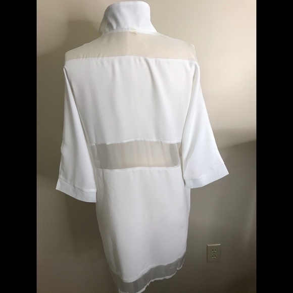 NWOT Caihongyu Semi Sheer White Dress Medium - Picture 2 of 5
